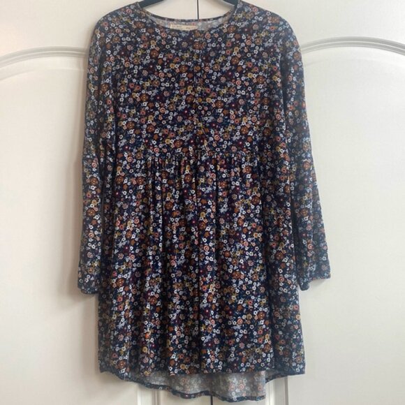 Girls Soft Collection Ditzy Flower Long Sleeves Prairie Dress